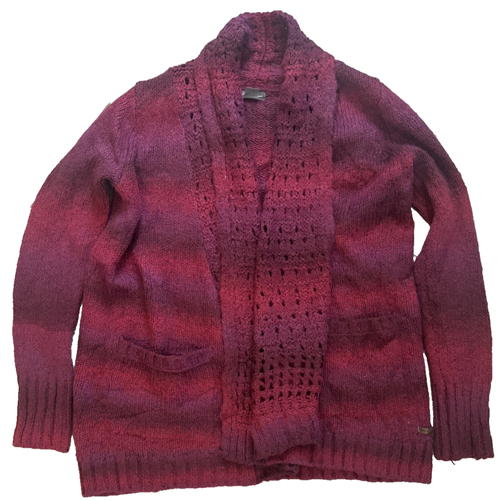 Vintage Eddie Bauer Wool Knit Cardigan Pink Striped Women’s Size S - Picture 2 of 7